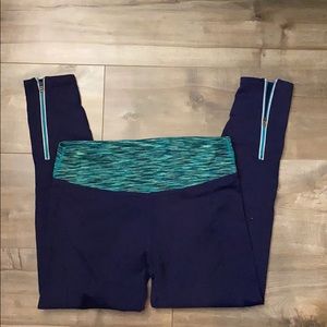 FABLETICS: Navy Blue Zip-Up Leggings